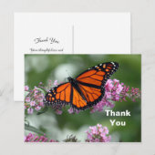 Koning Oranje Vlinder Bloemige Foto Bedankt Briefkaart (Voorkant / Achterkant)