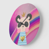 Koning Panda Ronde Acryl Wandklok (Hoek)