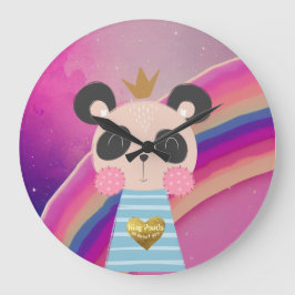 Koning Panda Ronde Acryl Wandklok