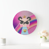 Koning Panda Ronde Acryl Wandklok (Huis)