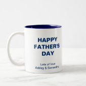 Koning Pap Relax en neem het gemakkelijk witte en  Tweekleurige Koffiemok (Links)