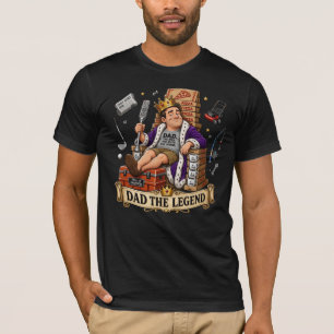 Koning Papa Legende Vaderdag Koninklijke Troon Cad T-shirt