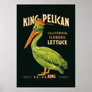 Koning Pelikaan Ijsbergsla Poster