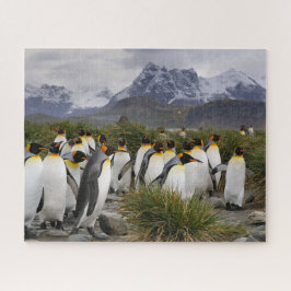 Koning Penguins en bergen in Zuid-Georgië Legpuzzel