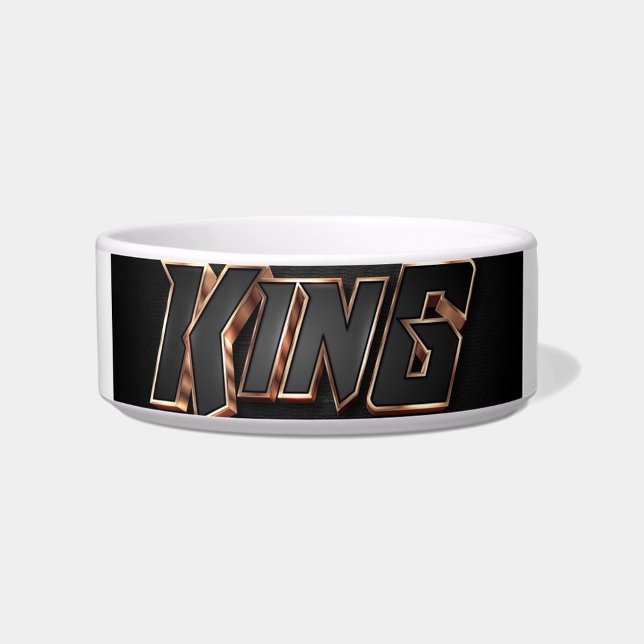 Koning Pet Bakje Voerbakje (A stylish bowl featuring the word "KING" in bold, metallic lettering!)