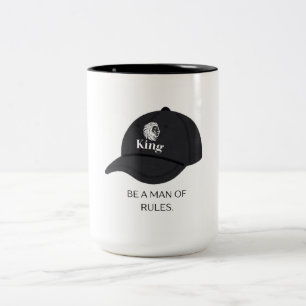 Koning Pet Silhouet Wees Een Man Van Regels Motive Tweekleurige Koffiemok