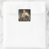 Koning Peter V van Portugal Vierkante Sticker (Tas)
