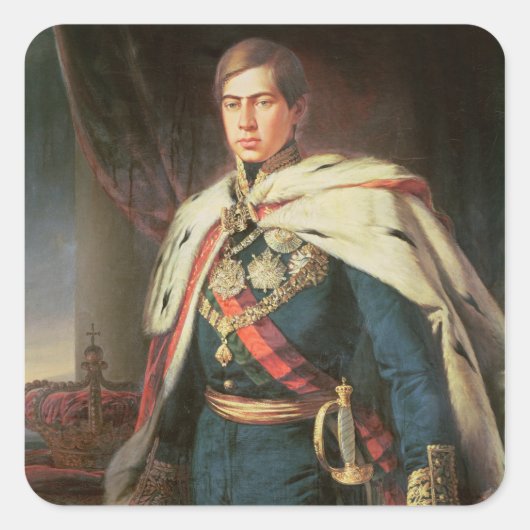 Koning Peter V van Portugal Vierkante Sticker (Voorkant)