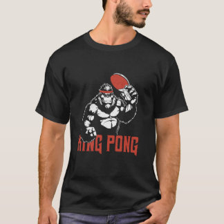 Koning Pong Grappige Tafel Tennis Gorilla T-shirt