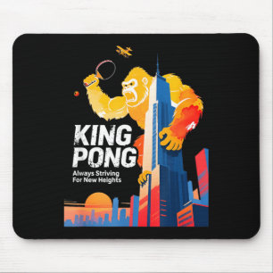 Koning Pong Grappige Tafeltennis Fan Poster Stijl Muismat