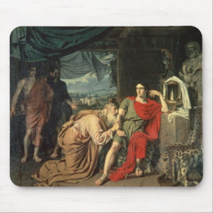 Koning Priam smeekt Achilles om terug te keren Muismat