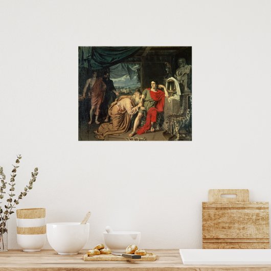 Koning Priam smeekt Achilles om terug te keren Poster (Keuken)