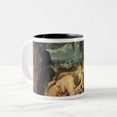 Koning Priam smeekt Achilles om terug te keren Tweekleurige Koffiemok (Voorkant links)