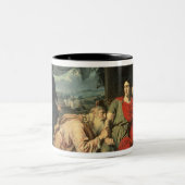 Koning Priam smeekt Achilles om terug te keren Tweekleurige Koffiemok (Center)