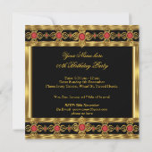 Koning Prince Royal Gold Red Crown Birthday Party Kaart (Achterkant)