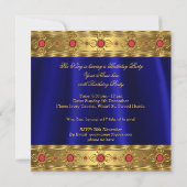 Koning Prins Royal Blue Regal Red Crown Birthday 2 Kaart (Achterkant)