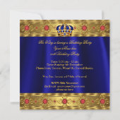Koning Prins Royal Blue Regal Red Crown Birthday 3 Kaart (Achterkant)