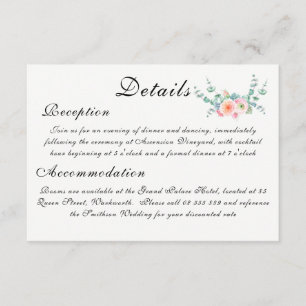 Koning Protea Aquarel Bloemige Elegante Trouw Informatiekaartje