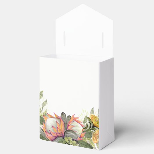 Koning Protea Boeket Bruiloft Favor Box Bedankdoosjes (Geopend)