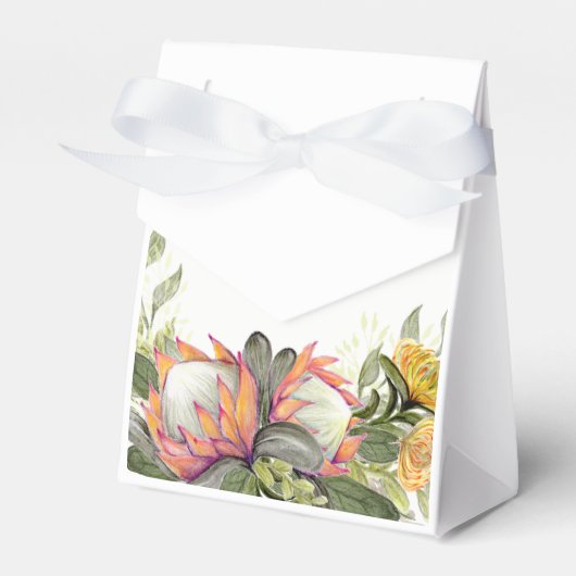 Koning Protea Boeket Bruiloft Favor Box Bedankdoosjes (Voorkant Zijde)