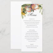 Koning Protea Boeket Bruiloft Menu (Voorkant / Achterkant)