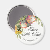 Koning Protea Boeket Bruiloft Save the date magnee Magneet (Voorkant / Achterkant)