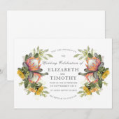 Koning Protea Boeket Bruiloft Uitnodiging (Voorkant / Achterkant)