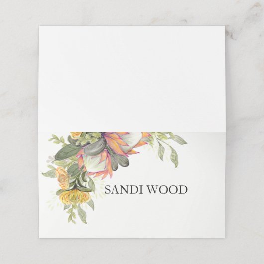 Koning Protea Boeket Trouw plaatskaart Plaatskaartje (Buitenkant ongevouwen)