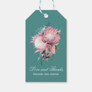 Koning Protea Botanische bruiloft Dank u Cadeaulabel