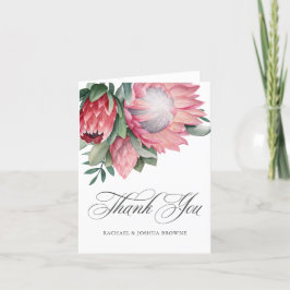 Koning Protea Elegante Botanische Bruiloft Dank u Bedankkaart