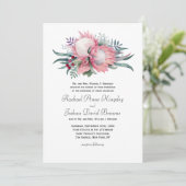 Koning Protea Waterverf Floral Wedding Kaart (Staand voorkant)