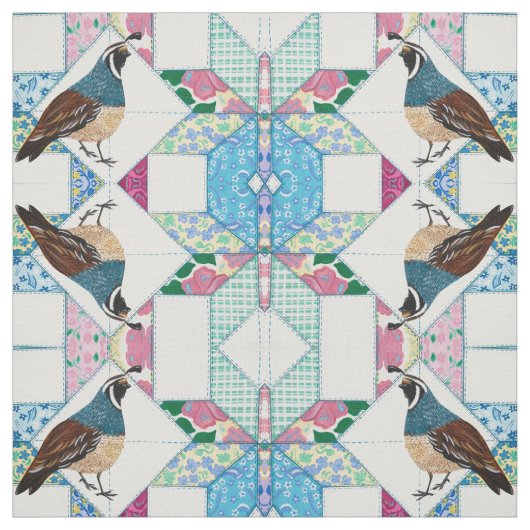 Koning Quail Arrives voor Tea Stof (Swatch)