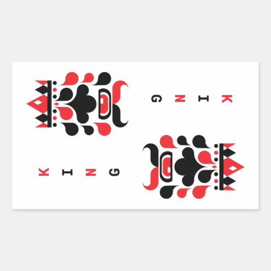 KONING RECHTHOEKIGE STICKER (Voorkant)