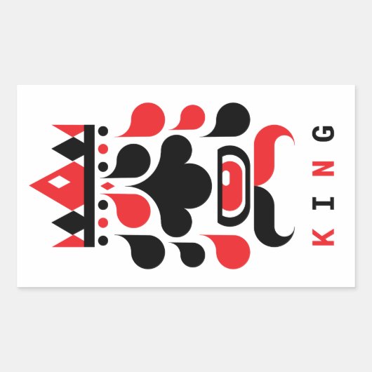 KONING RECHTHOEKIGE STICKER (Voorkant)