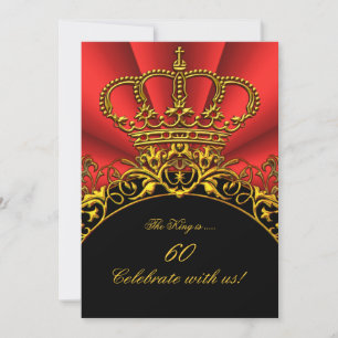 Koning Regal Red Queen Gold Royal Birthday Party Kaart
