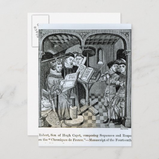 Koning Robert II zoon van Hugh Capet Briefkaart (Voorkant / Achterkant)