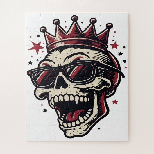 Koning Rockstar Schedel met Zonnebril Legpuzzel (Verticaal)