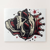 Koning Rockstar Schedel met Zonnebril Legpuzzel (Horizontaal)