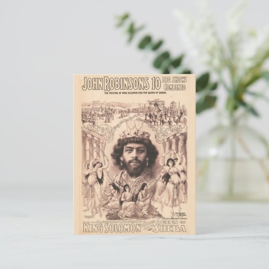 Koning Salomo omringd door dansende meisjes Briefkaart (Staand voorkant)