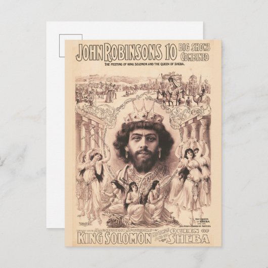 Koning Salomo omringd door dansende meisjes Briefkaart (Voorkant / Achterkant)