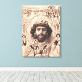 Koning Salomo omringd door dansende meisjes Canvas Afdruk (Insitu (Houten vloer))