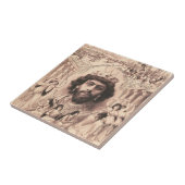 Koning Salomo omringd door dansende meisjes Tegeltje (Zijkant)