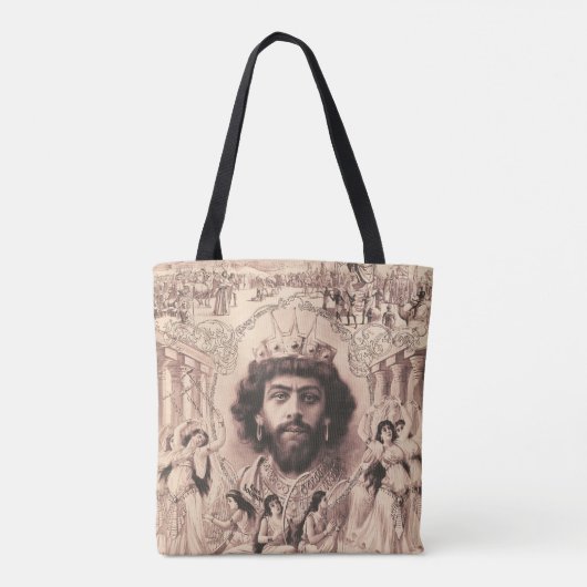 Koning Salomo omringd door dansende meisjes Tote Bag (Achterkant)