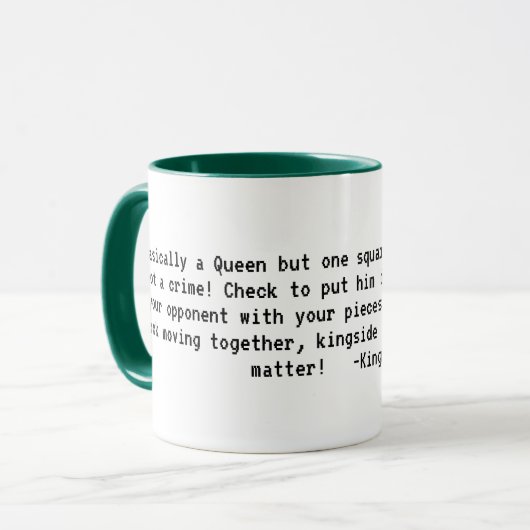 Koning schaak tip mok (Voorkant links)