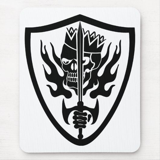 Koning Schedel Vlammend Schild Muismat (Voorkant)