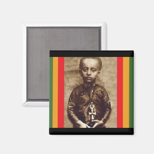 Koning Selassie I in zijn Jeugd (Rasta Hart) Magneet (Voorkant / Achterkant)
