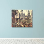 Koning Solomon en de koningin van Sheba Canvas Afdruk (Insitu (Houten vloer))