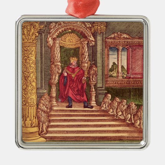 Koning Solomon op zijn troon, 1e editie Metalen Ornament (Voorkant)
