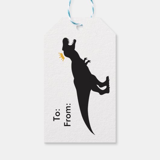 Koning T-Rex Cadeaulabel (Achterkant)