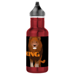 Koning Tekst Naam Aangepaste Afbeelding Leeuw Foto Waterfles